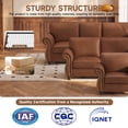thumbnail image 3 of Poshby Living Room Furniture Set of 3 with Accent Chairs(2pcs), 3 Seater Couch(1pc), Fabric Material for Living Room, Rust, 3 of 11