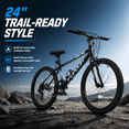 thumbnail image 4 of FUPOJH 24" Mountain Bikes for Boy,Girl,7 Speed, V Brakes, off Road Tires,Black, 4 of 9