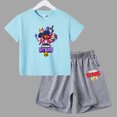 thumbnail image 1 of Ensemble 2 Pcs d'Été Anime Combat Jeu de Rôle T-Shirt à Manches Courtes + Shorts Vêtements Décontractés Enfants Col Rond Garçons Filles Tout-Petits, 1 of 5