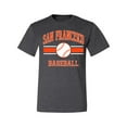 thumbnail image 2 of Wild Bobby City of San Francisco Baseball Fantasy Fan Sports Men's T-Shirt, Heather Black, Small, 2 of 6