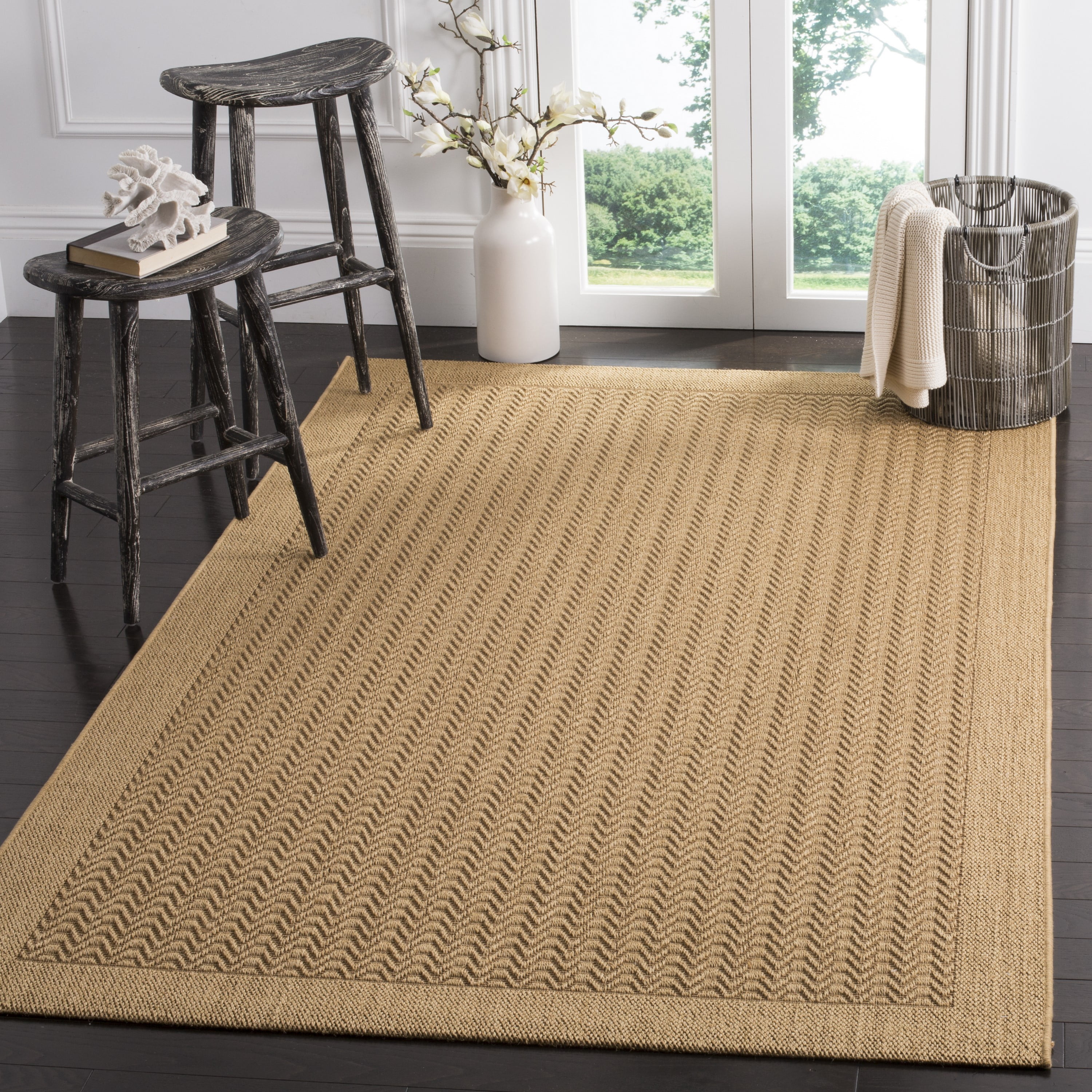 SAFAVIEH Palm Beach Adalyn Geometric Area Rug, Maize, 8' x 10'