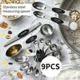 thumbnail image 4 of Measuring Spoons Set of 9, Dual Sided Stainless Steel Measuring Spoons Set with Leveler, Stackable Teaspoon and Multi-Color Kitchen Gadgets for Baking Measuring, Fits in Spice Jars (9 pcs), 4 of 7