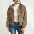 thumbnail image 2 of FYDUU Jacket Women Stand Collar Winter Warm Coat Soft Cropped Coat Casual Thickened Outerwear Fashion Fall Winter Jackets Warm Puffer Jackets, 2 of 5