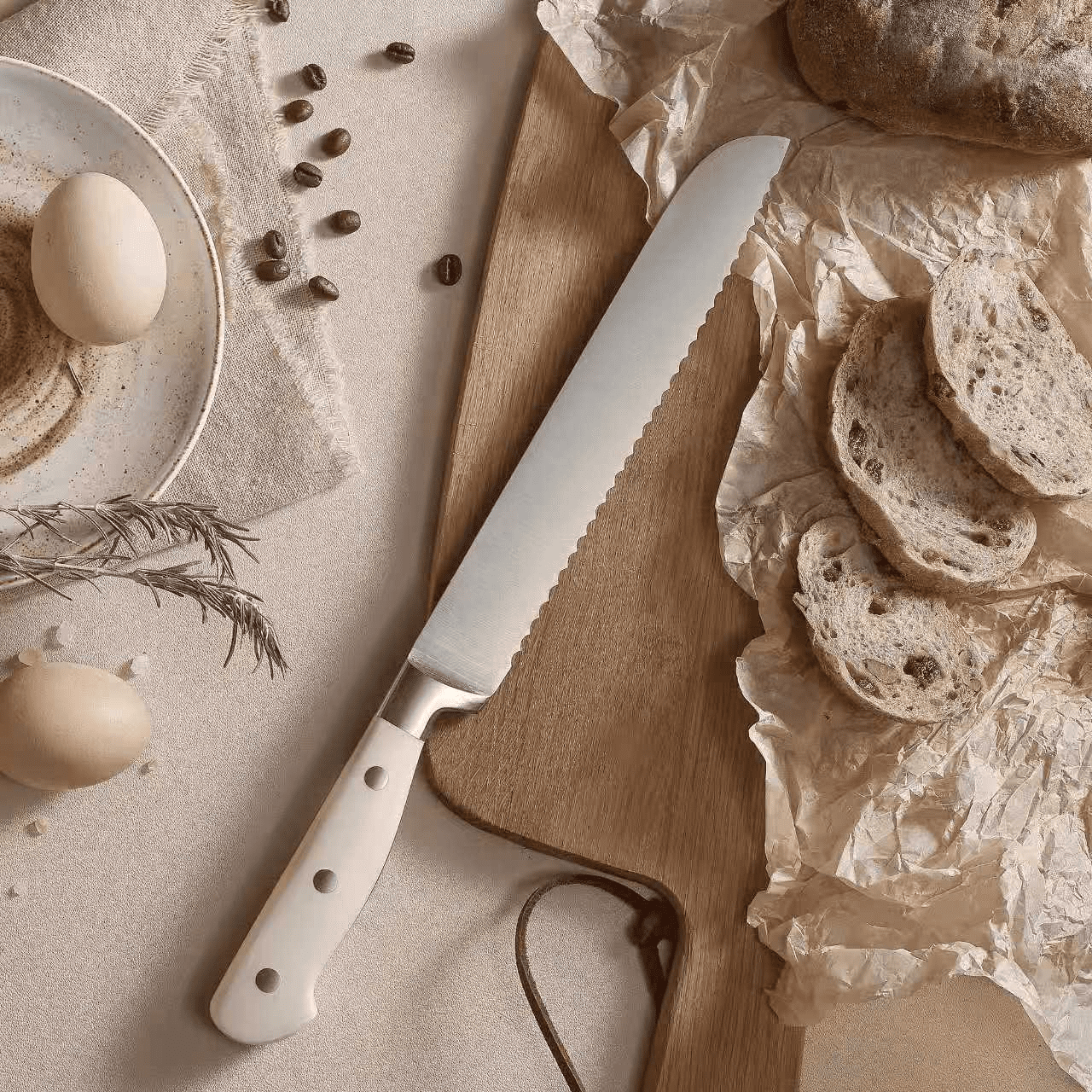 Jozram 14 Pcs Knife Set with Wooden Block Stainless Steel Knives with Ergonomic Handle, Forged