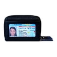thumbnail image 2 of Wallets for women,genuine leather womens wallets,Women's Genuine Leather RFID Secure Spacious Cute Double-Zipper Card Wallet Small Purse with ID Window, 2 of 6