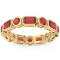 thumbnail image 1 of Diamond-Capitals 5,00 Ct Alliances d'Éternité à la Mode en Rubis Rouge pour Femmes en Or Jaune Massif 18K Taille 8, 1 of 8