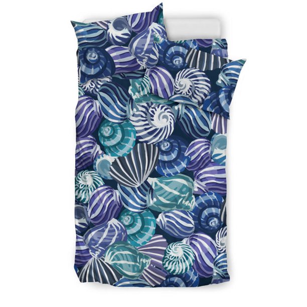 Juego de cama con estampado de conchas