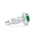 thumbnail image 5 of Halo Oval Infinity Shank Ring Green Emerald CZ 925 Sterling Silver Size 9, 5 of 6