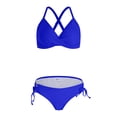thumbnail image 4 of Yammkia Tankini Tops Women Ruffle High Waisted Tankini Swimsuit Tummy Control Bathing Suit(Blue,M), 4 of 9