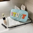 thumbnail image 2 of Bolso de cosméticos para mujer, parches de letras, artículos de tocador, organizador de estuche de maquillaje de viaje (azul), 2 of 8