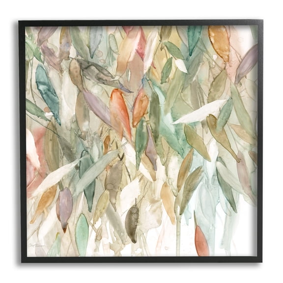 Abstract Cascading Tree Leaves Autumnal Blooming Foliage Botanical & Floral Painting Framed Art Print Wall Art