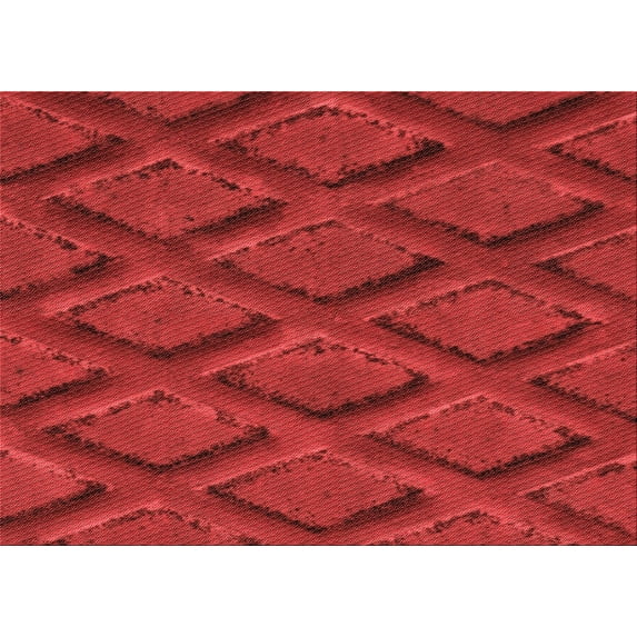 Ahgly Company Machine Washable Indoor Rectangle Transitional Red Area Rugs, 7' x 10'