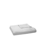 Hudson Park Luxe Block Matelasse Full/Queen Coverlet, Silver