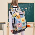 thumbnail image 7 of FORMRS Unisex School Backpack 17" Student Travel Bag with Laptop Compartment, Blue Flowers, 7 of 7