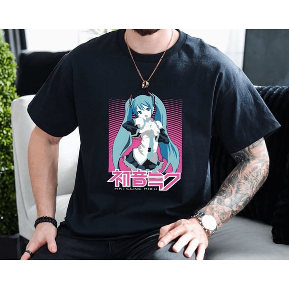 Hatsune Miku Project Diva Kawaii Vocaloid Anime Art Unisex T-Shirt, up to size 3XL.