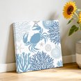 thumbnail image 3 of Canvas Wall Art, Coastal Blue Crab Framed Canvas Prints for Living Room Bathroom, Coral Starfish Ocean Conch Nautical Gallery Wrapped Wall Decor for Home Office, Gifts, 12"x12" Ship Next Day, 3 of 9