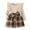 1Beige51, variant on XAOFW Girls Outfits Long Sleeve O-Neck Ribbed Solid Color Pullover Top Plaid Print Shorts Two Piece Toddler Playwear Trendy Casual Holiday Vacation Clothing Sets