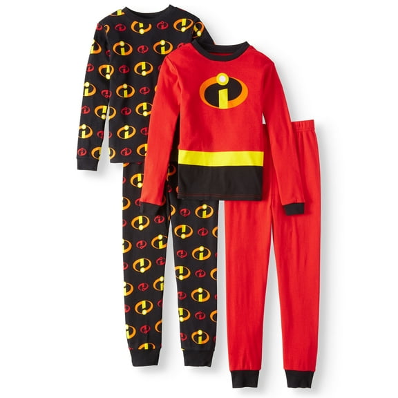 Disney 4-10 Incredibles 4-Piece Cotton Pajama Set(Red 4)