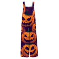 thumbnail image 5 of Evdexr Halloween Rompers for Women 2026 Witch Hat Spider Graphic Jumpsuits Wide Leg Sleeveless Square Neck Overalls Casusl Wide Straps Costumes with Pockets L, 5 of 6
