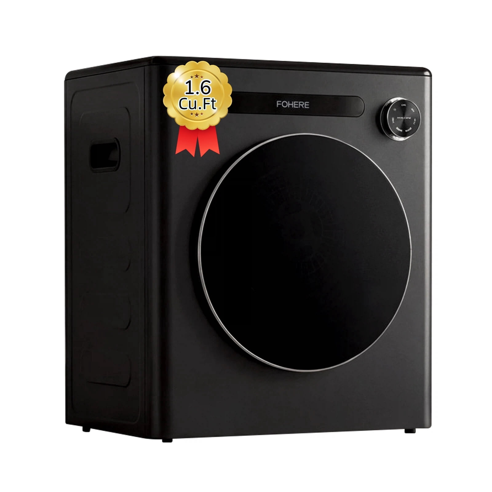 FOHERE 1.6 cu.ft Portable Clothes Dryer, 1200W Compact Electric Dryer with Stainless Steel Tub, Electric Laundry Dryer for Apartment Dorm RV, Black