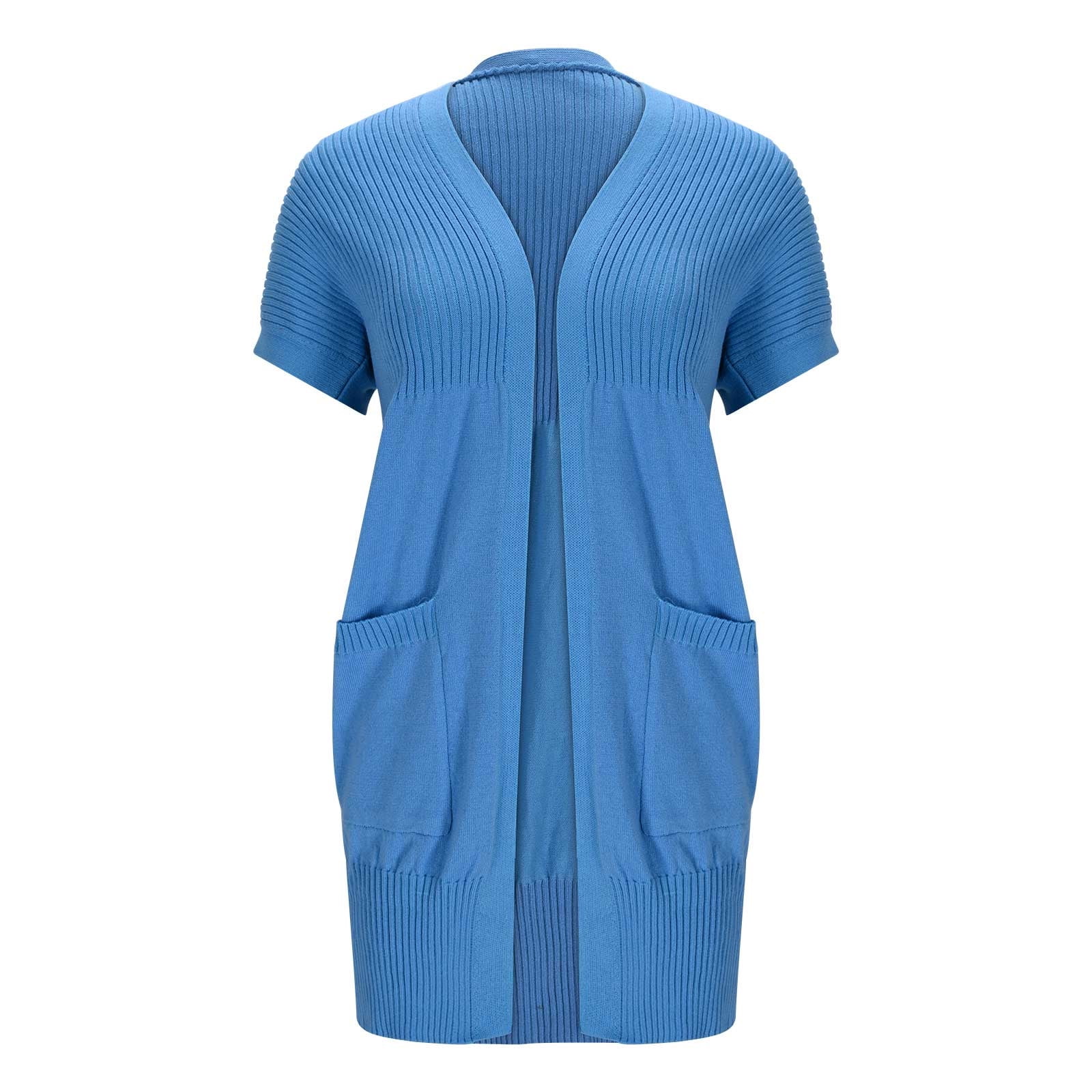 Women Long Sleeve Open Front Cardigan Casual Lightweight Cardigans Loose Knit Outwear with Pockets