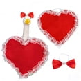 thumbnail image 2 of Darzheoy Valentines Day Porch Goose Outfits Lace Heart Bow Dress in Red White for 23 Inch Lawn Goose Romantic Yard Porch Decor, 2 of 8