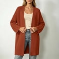 thumbnail image 2 of Otvok Open Front Knit Outerwear, Women Textured Rib Knit Drop Shoulder Long Sleeve Mid Length Loose Sweater Cardigan, 2 of 7