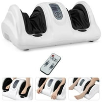 Giantex Foot Massager Machine, Electric Therapeutic Shiatsu Foot Calf Massager w/Kneading & Rolling for Foot & Ankle Pain, White