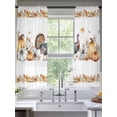 thumbnail image 2 of Thanksgiving Sheer Curtains 63 inches Long, Pumpkin Turkey Maple Leaf Fall Sunflower Light Filtering Sheer Window Curtains Rod Pocket Voile Drapes for Bedroom Living Room, 2 Panels 52"W x 63"L, 2 of 7