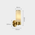 thumbnail image 6 of Glass Wall Sconce Lighting Cylindrical Shade Brass Wall Lamp, Mid-Century E14 Decor Vanity Wall Lights for Bedroom Bedside Living Room Hallway Bathroom Dressing Room, 6 of 7