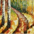 thumbnail image 4 of Golden Path Autumn Canvas Wall Art Orange And Gold Tones, 4 of 5