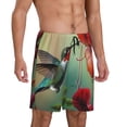 thumbnail image 2 of Naloa Hummingbird Floral Paradise Men's Short Pajama Pants, Pj Shorts, Lounge Comfort Shorts-Small, 2 of 6