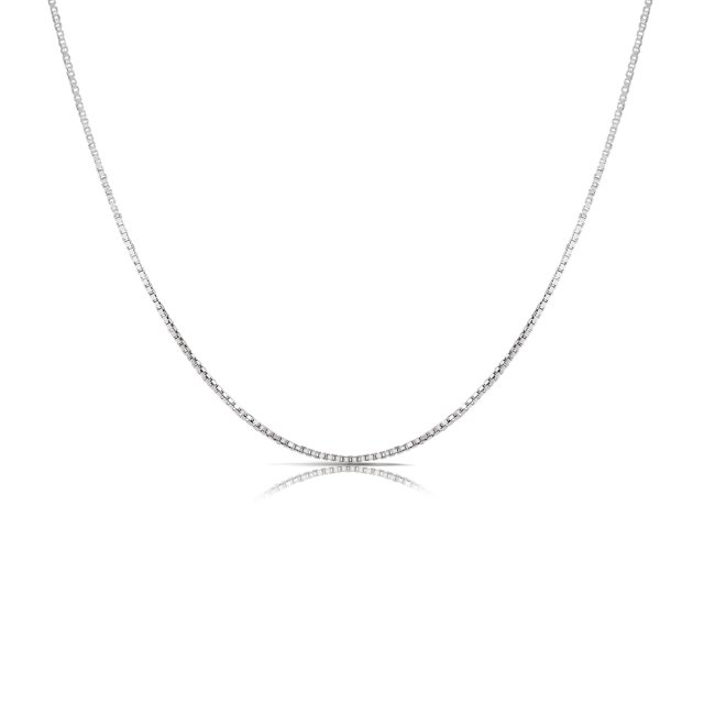 Collar de Cadena de Eslabones de 1 Mm JeenMata 16 Pulgadas color Blanco Plata Esterlina 925 Auténtica Unisex