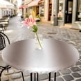 thumbnail image 6 of White Brown Round Tablecloth for 45-54 Inch Tables,Fitted Table Cover with Elastic Edge,Modern Gradient Vertical Stripes Geometric Waterproof Outdoor Table Cloth Protector for Patio Garden Dinner, 6 of 9