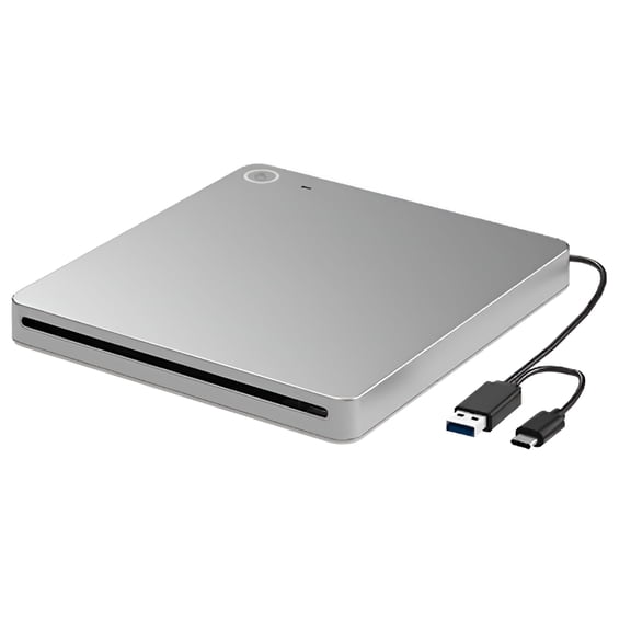 GJX External 3D Blu-Ray Dvd Drive,Usb 3.0 and Type-C Blu-Ray Cd Dvd Drive Player Ultra-Slim Slot-Loading Cd Dvd Burner Dvd Rom External Drive for Laptop