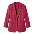 thumbnail image 5 of Karymi Workout Tops for Women Open Front Linen Blazer, Notched Lapel Long Sleeve Roll Tab Casual Suit Jacket, Solid Coat with Side Pockets Womens Tops Dressy Casual, 5 of 5