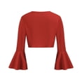 thumbnail image 4 of YUTK Vestes pour Femmes Décontractées, Veste Rétro à Manches Longues Évasée Ajustée en Tricot pour Femmes (Rouge, m), 4 of 6