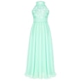 thumbnail image 2 of TiaoBug Kids Girls Halter Neck Lace Dress Long Maxi Junior Bridesmaid Dresses, 2 of 5