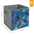 thumbnail image 6 of Collapsible Oxford Fabric Storage Cubes with Handles, Large Mid Foldable Oxford Cloth Bins Set of 2/6, Closet Organizers for Shelves Clothes Home Kitchen Toy - Retro Mandala Glass Flower-3, 6 of 7