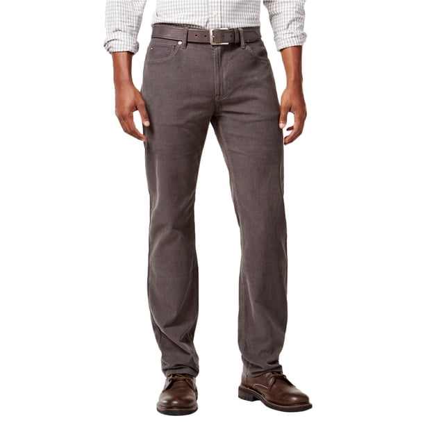 Pantalones de Pana Tommy Hilfiger para hombre ajuste recto Graham gris 32 W x 30 L