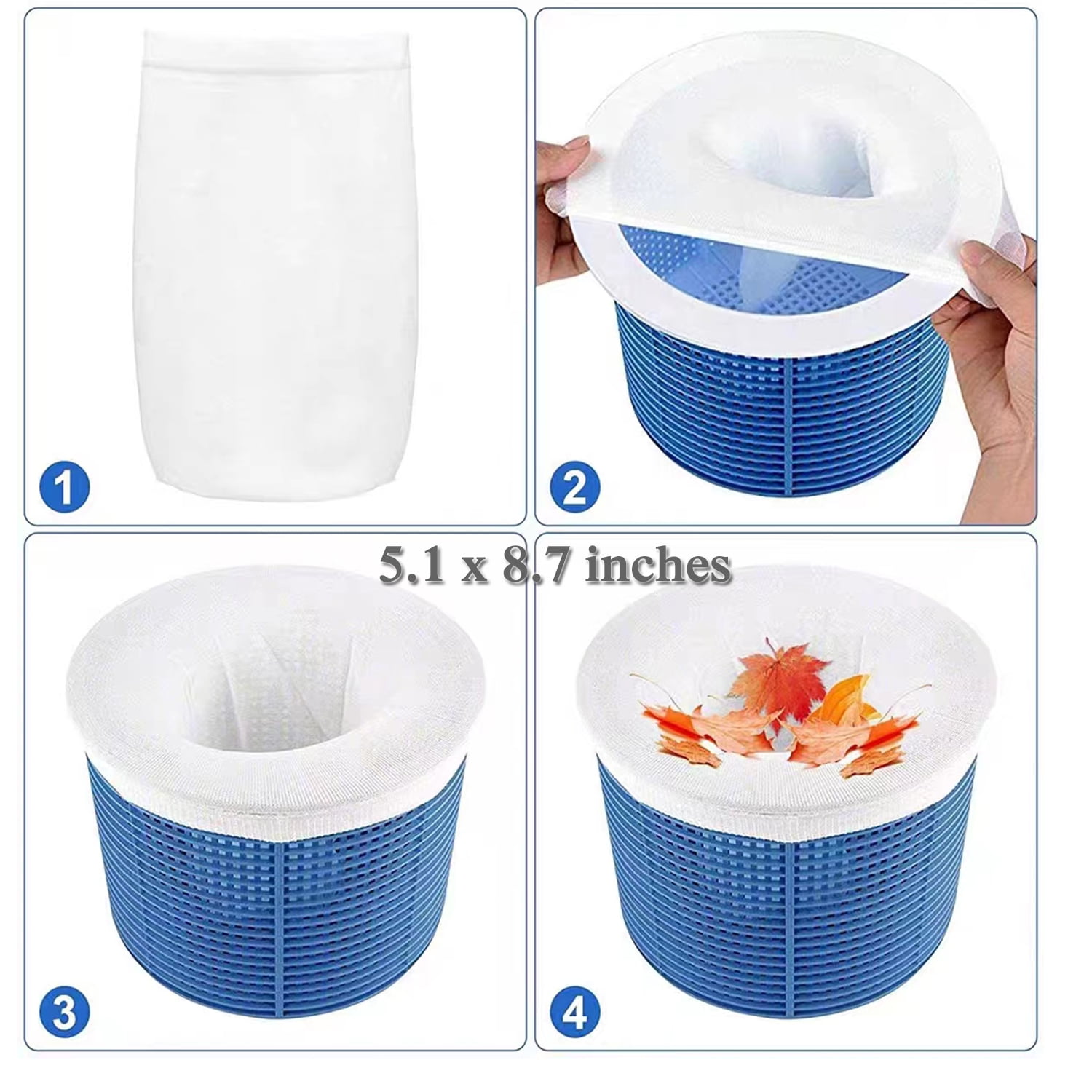 Pool Skimmer Socks, Reusable Savers for Filter Baskets and Skimmers