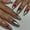 Almond sliver red star french, variant on Fofosbeauty 24pcs Fake Nails Tips, Medium Press on French Nails, Short Coffin Black Jade French Art