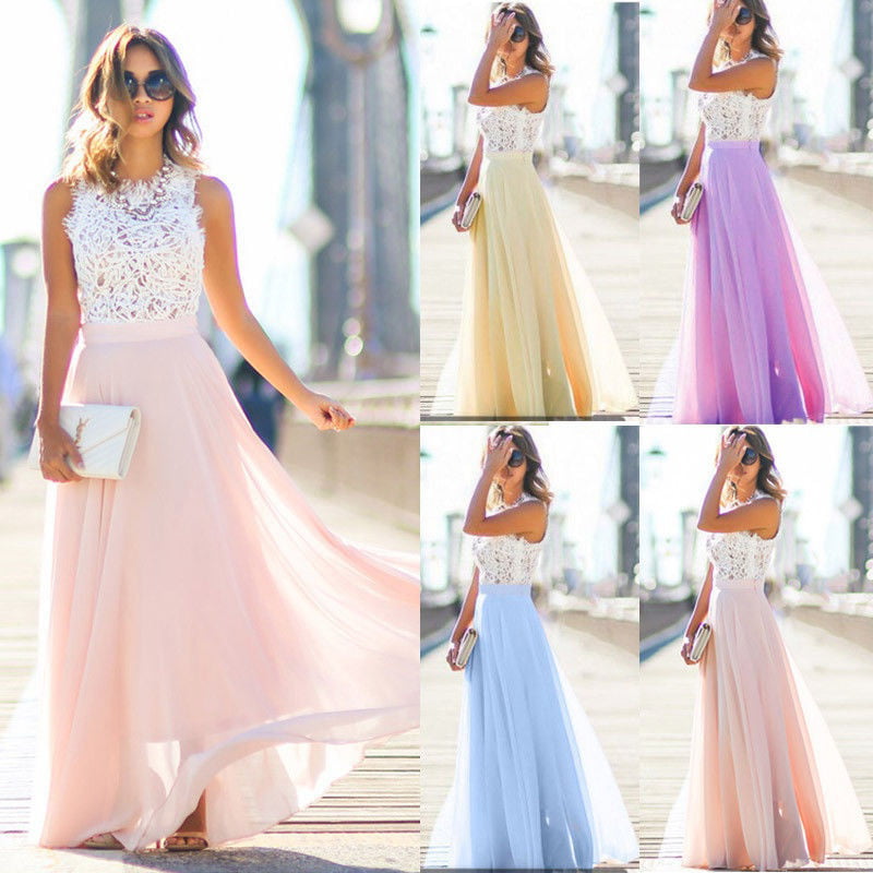 New Formal Long Chiffon Bridesmaid Gown Ball Cocktail Evening Prom Party Dress 