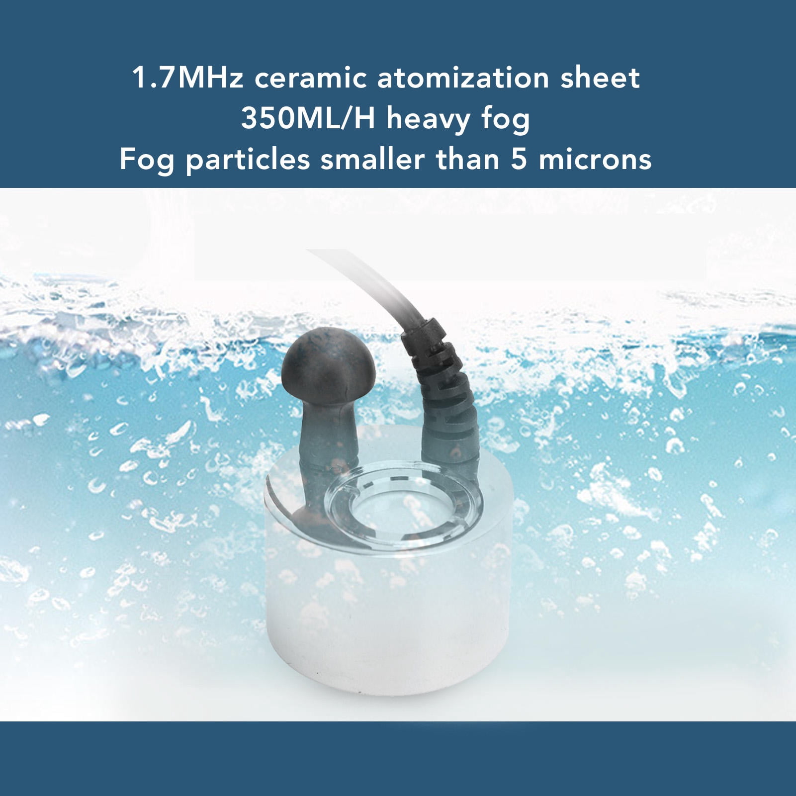 Yajisi Ultrasonic Mist Maker Copper Single Head Fog Machine, DC24V 350mL/H High Output, for Pond Fireplace Landscape Humidification, 5.91x3.94x1.57in