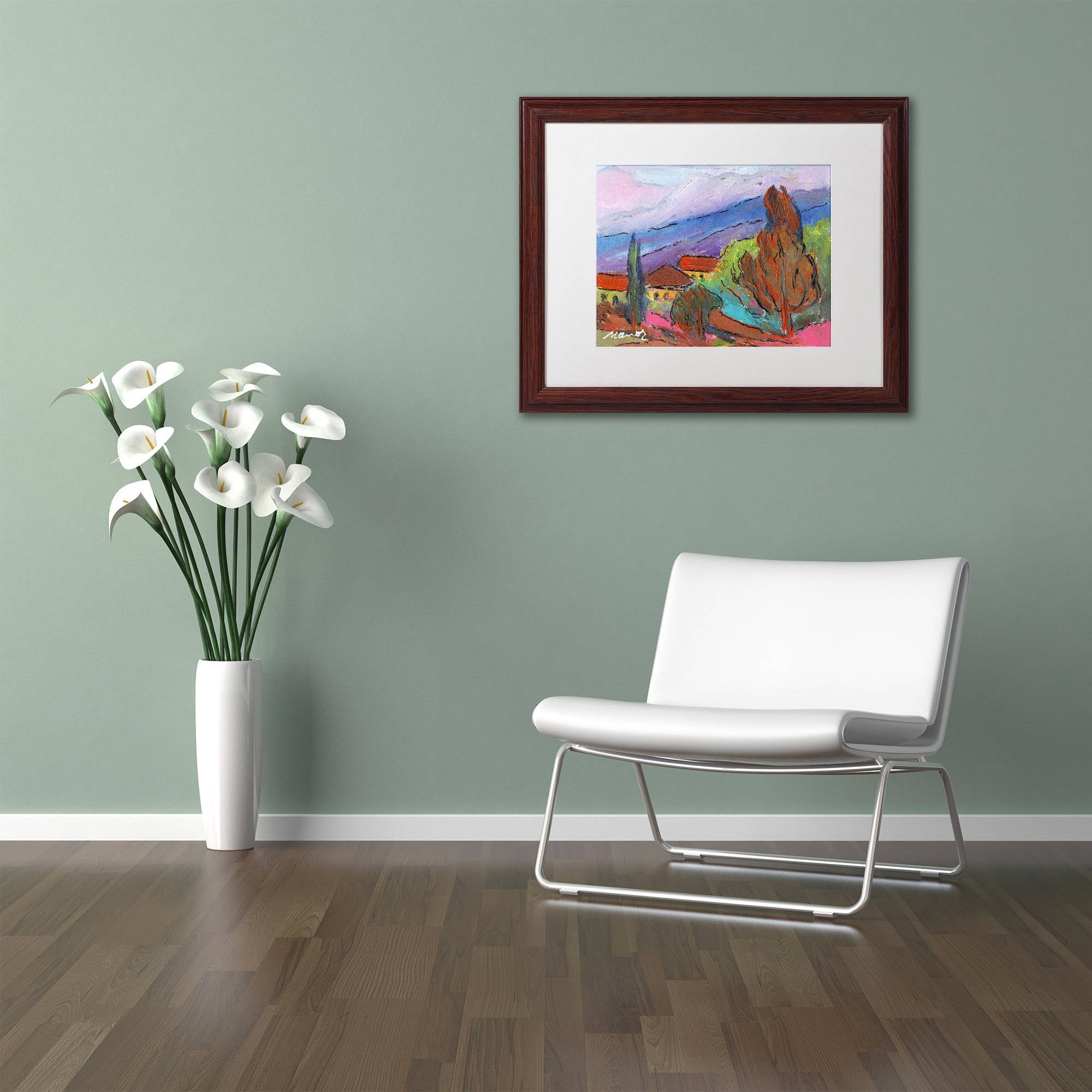 Trademark Fine Art "Summer Blush" Canvas Art by Manor Shadian White Matte, Wood Frame