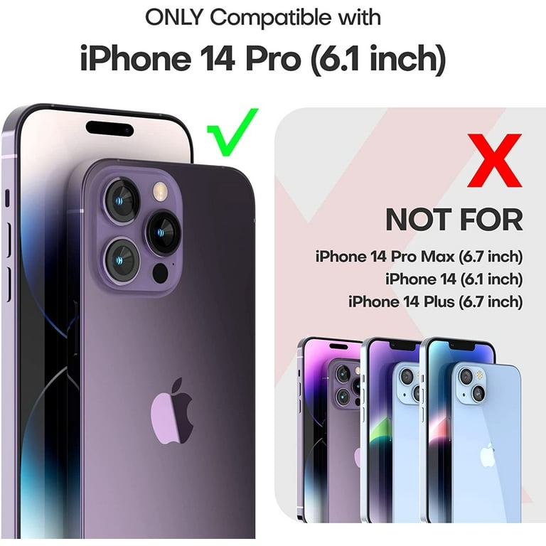 TAURI for iPhone 14 Pro Case, [5 in 1] 1X Clear Case [Not-Yellowing] with  2X Screen Protectors + 2X Camera Lens Protectors, [Military Grade Drop