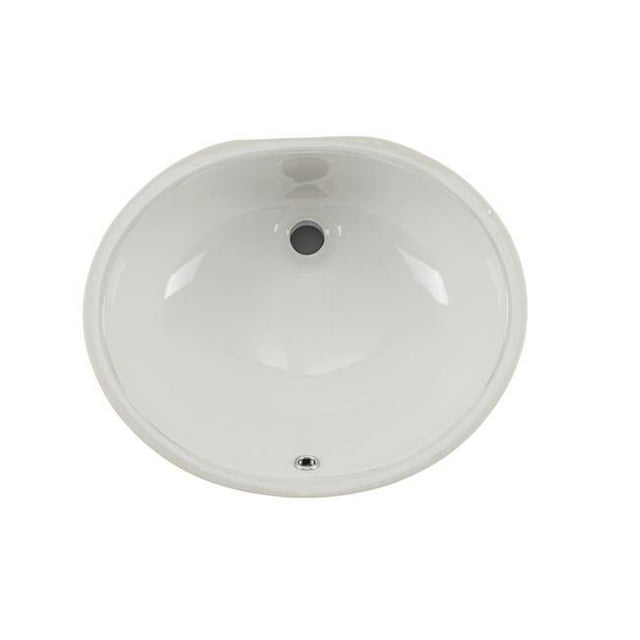 19 in. Oval Undermount Single Bowl Bathroom Sink in White