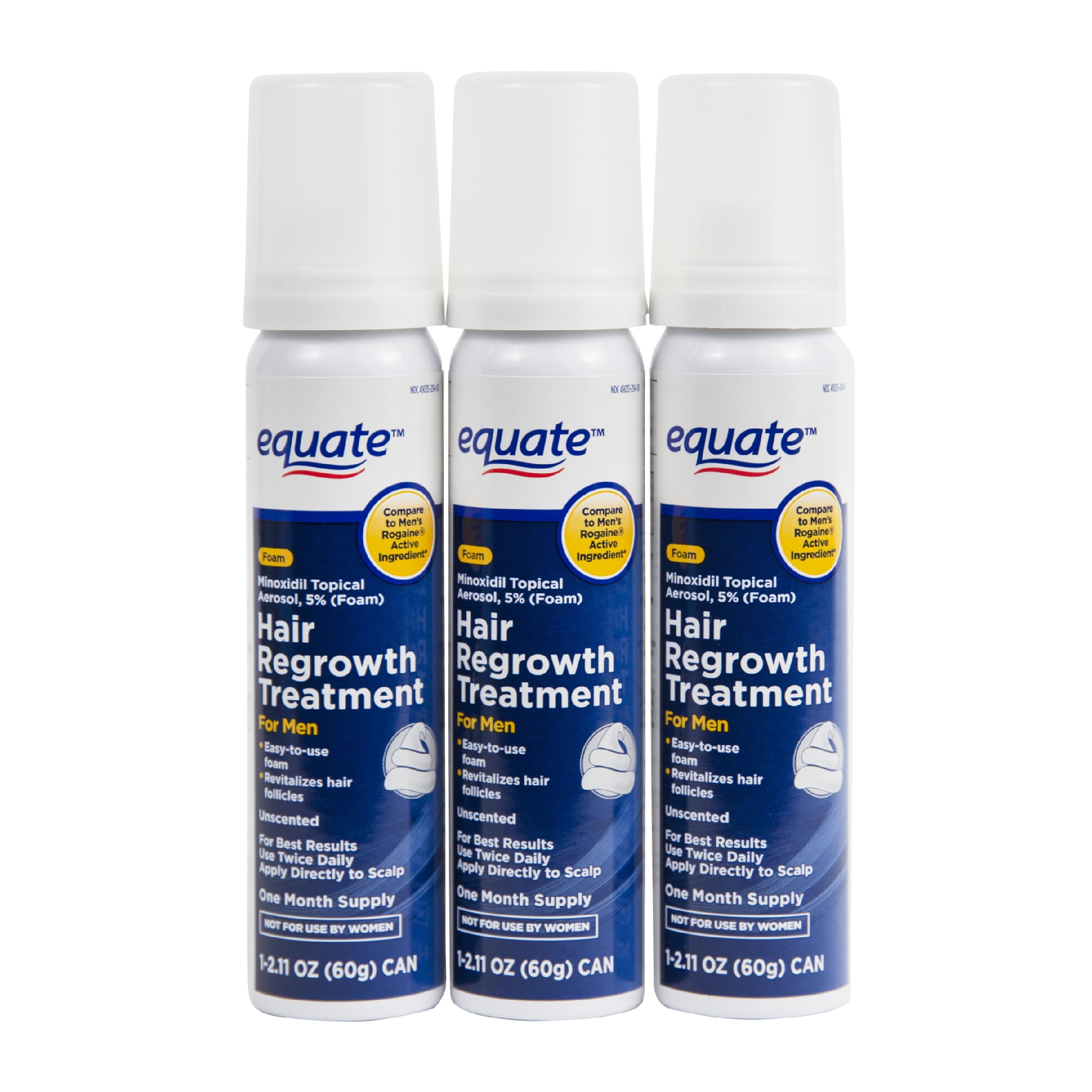 Equate Men's Minoxidil Foam for Hair Regrowth, 3Month Supply