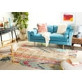 thumbnail image 3 of SAFAVIEH Madison Christabella Overdyed Striped Area Rug, Blue/Orange, 3' x 3' Square, 3 of 7
