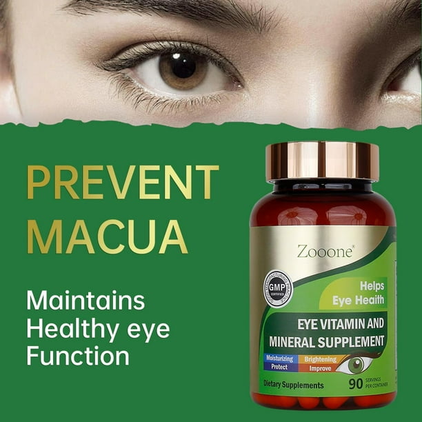 Suplemento vitamínico para ojos zooone Lutein con zinc, vitamina C/E, 90 comprimidos